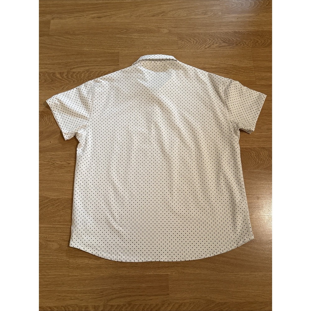 BYLT LUX Premium Basics Polo Shirt Men's 3XL White/Black Polka Dot Short Sleeve - Picture 5 of 8
